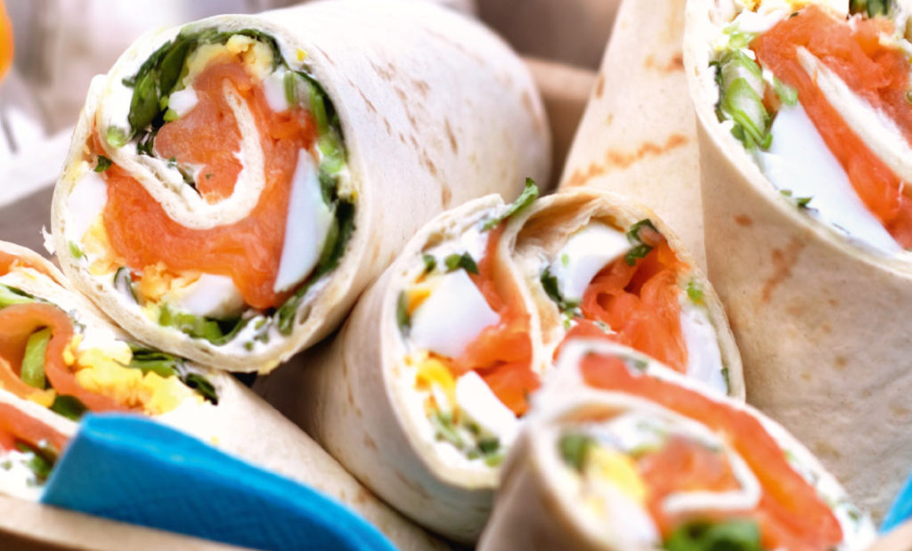 Wraps met gerookte zalm