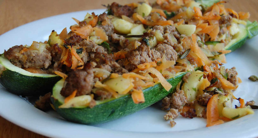 Gevulde courgette met gehakt